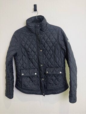 Barbour Fairway Quilted Jacket Navy Lightweight Zip Coat Size US 8